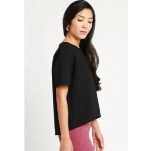 Betabrand Boxy Short Sleeve Hi-Low Top Women's Size XL Black New Without Tags!